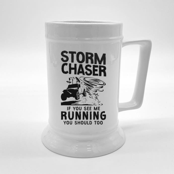 Storm Chaser Hurricane Meteorology Tornado Storm Chaser If Front & Back Beer Stein