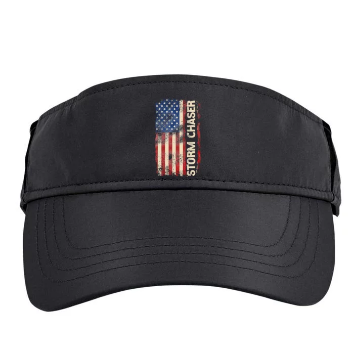 Storm Chaser Hurricane Meteorology Tornado Usa American Flag Adult Drive Performance Visor