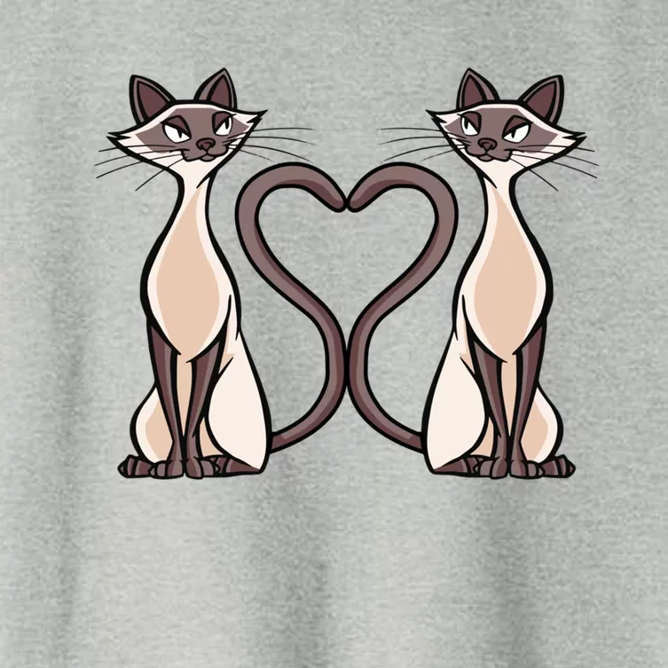 Siamese Cat Heart Tails Love Kitty Kitten Cat Lover Gift Women's Crop Top Tee