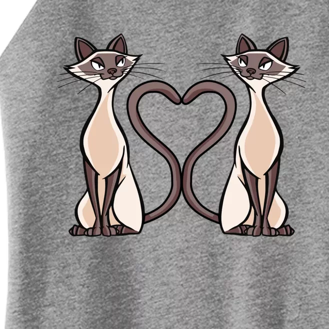 Siamese Cat Heart Tails Love Kitty Kitten Cat Lover Gift Women’s Perfect Tri Rocker Tank