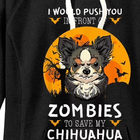 Spooky Chihuahua Halloween Zombie Pet Costume Women's Fleece Hoodie