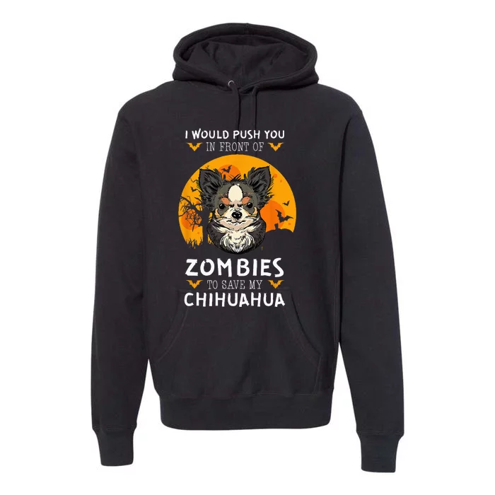 Spooky Chihuahua Halloween Zombie Pet Costume Premium Hoodie