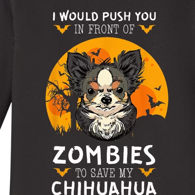 Spooky Chihuahua Halloween Zombie Pet Costume Baby Long Sleeve Bodysuit