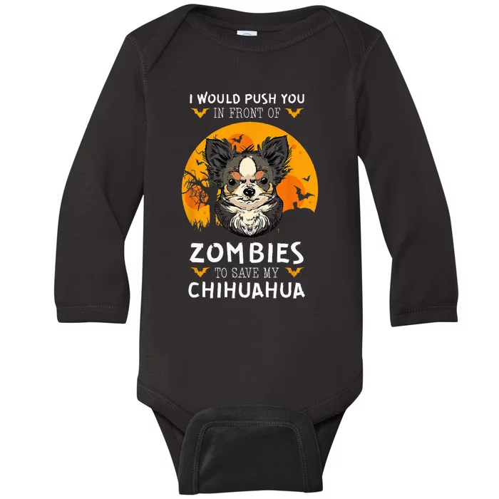 Spooky Chihuahua Halloween Zombie Pet Costume Baby Long Sleeve Bodysuit