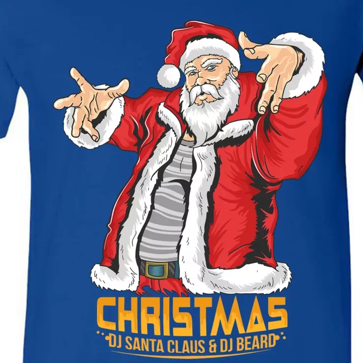 Santa Claus Hip Hop Dj Music Xmas Pajama Christmas Party Cute Gift V-Neck T-Shirt