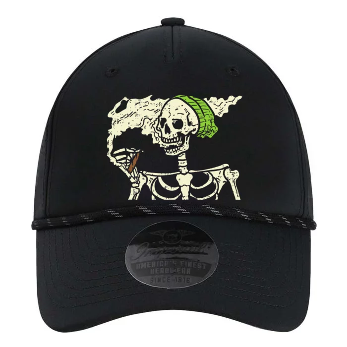 Spooky Cannabis Halloween Hilarious Smoking Skeleton Design Performance The Dyno Cap