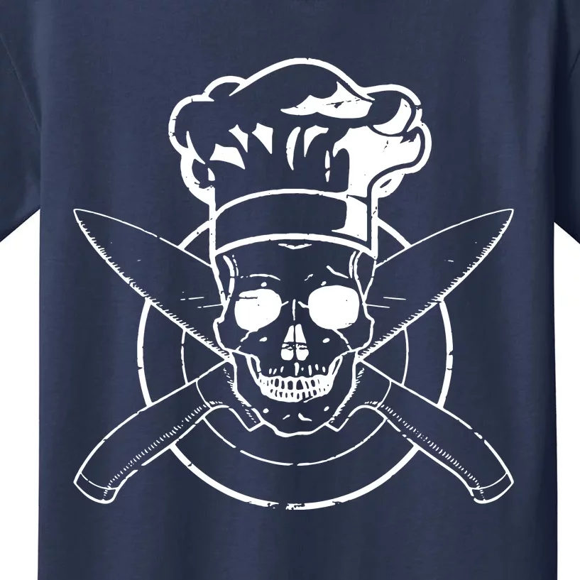 Skull ChefS Hat Cooking Bbq Grilling Kids T-Shirt