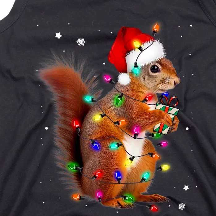 Squirrel Christmas Hat Santa Pajama Squirrels Lover Xmas Tank Top