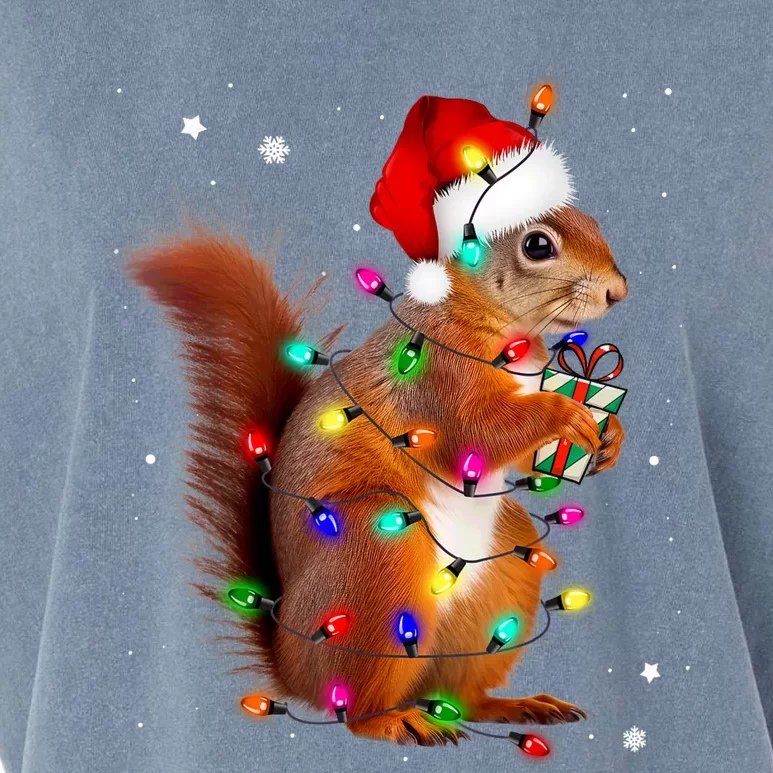 Squirrel Christmas Hat Santa Pajama Squirrels Lover Xmas Garment-Dyed Women's Muscle Tee