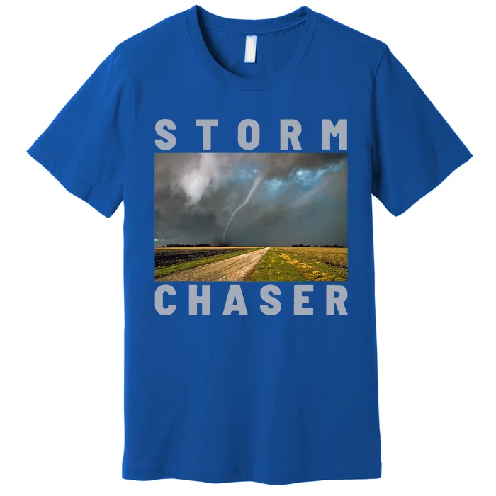 Storm Chaser Hurricane Tornado Picture Weather Meteorologist Premium T-Shirt