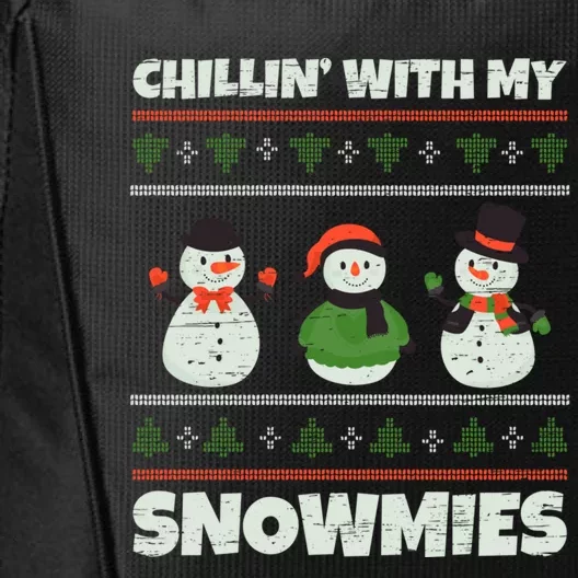 Snow Christmas Holidays Santa Chillin` With My Snowmies Funny Gift City Backpack