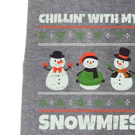 Snow Christmas Holidays Santa Chillin` With My Snowmies Funny Gift Doggie 3-End Fleece Hoodie