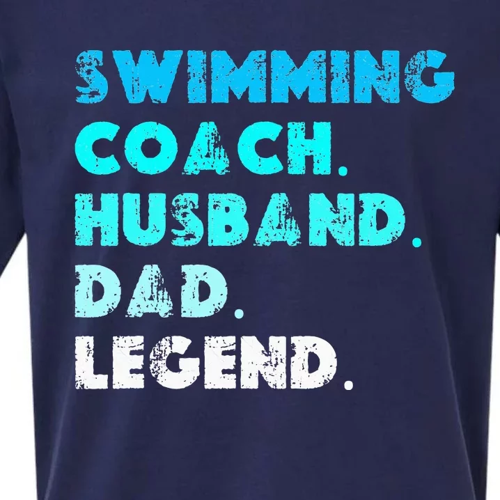 Swimming Coach Husband Dad Legend Sueded Cloud Jersey T-Shirt