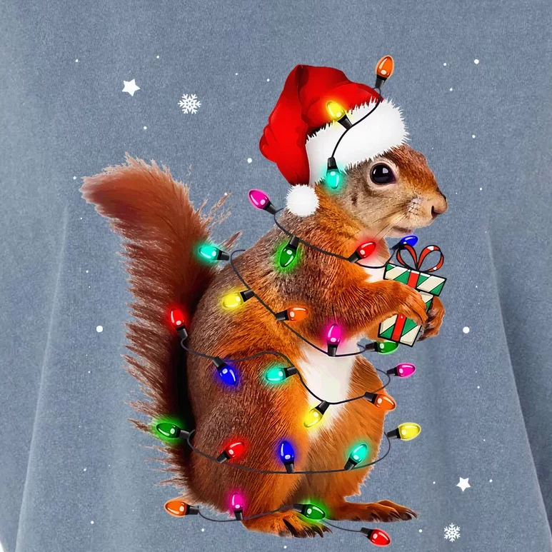 Squirrel Christmas Hat Santa Pajama Squirrels Lover Xmas Garment-Dyed Women's Muscle Tee