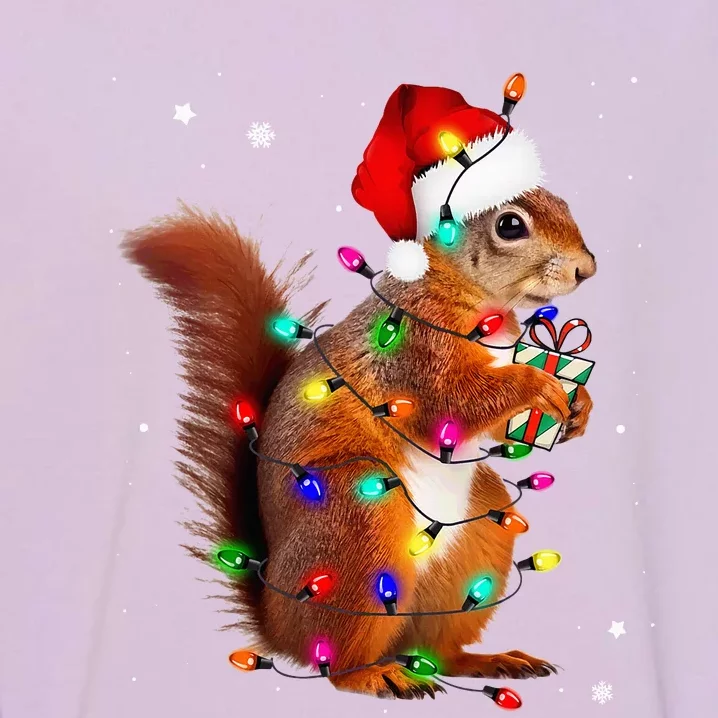 Squirrel Christmas Hat Santa Pajama Squirrels Lover Xmas Garment-Dyed Sweatshirt