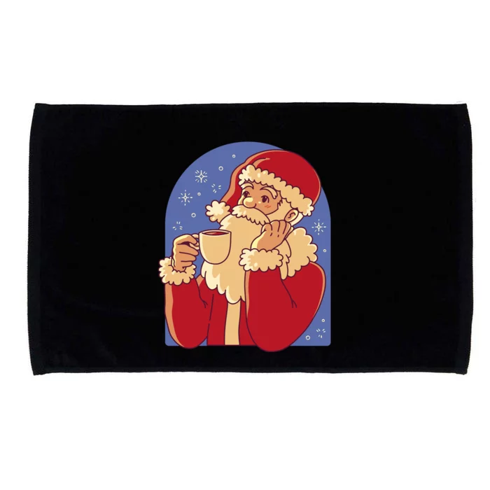 Santa Claus Hot Coco Christmas Holiday Microfiber Hand Towel