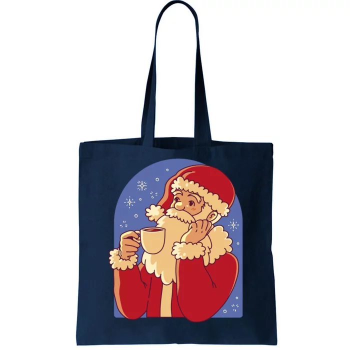 Santa Claus Hot Coco Christmas Holiday Tote Bag