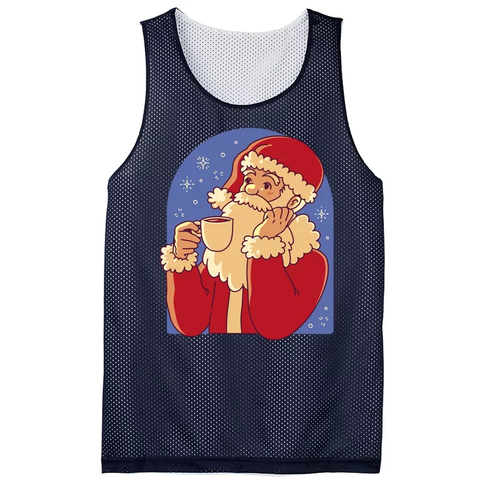 Santa Claus Hot Coco Christmas Holiday Mesh Reversible Basketball Jersey Tank