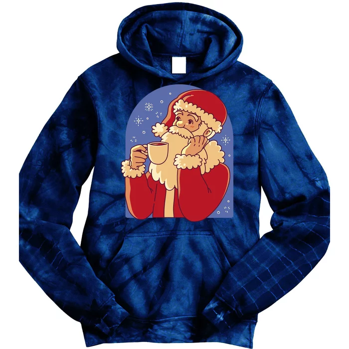 Santa Claus Hot Coco Christmas Holiday Tie Dye Hoodie