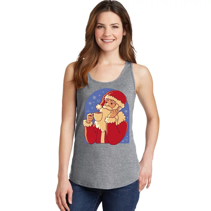 Santa Claus Hot Coco Christmas Holiday Ladies Essential Tank