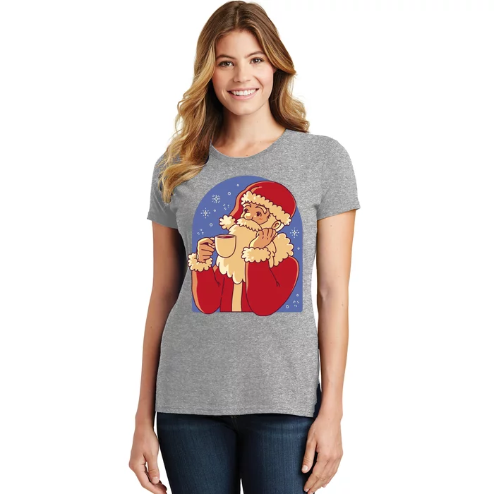 Santa Claus Hot Coco Christmas Holiday Women's T-Shirt