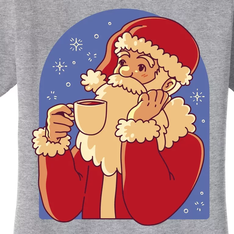 Santa Claus Hot Coco Christmas Holiday Women's T-Shirt