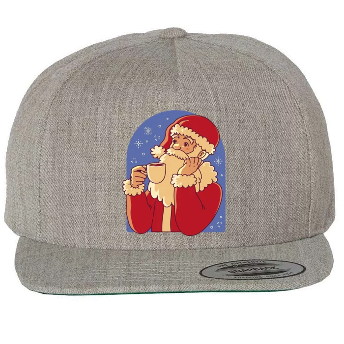 Santa Claus Hot Coco Christmas Holiday Wool Snapback Cap