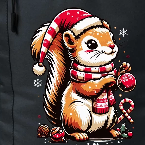 Squirrel Christmas Hat Santa Lights Squirrels Lover Xmas Daily Commute Backpack