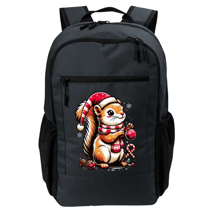 Squirrel Christmas Hat Santa Lights Squirrels Lover Xmas Daily Commute Backpack