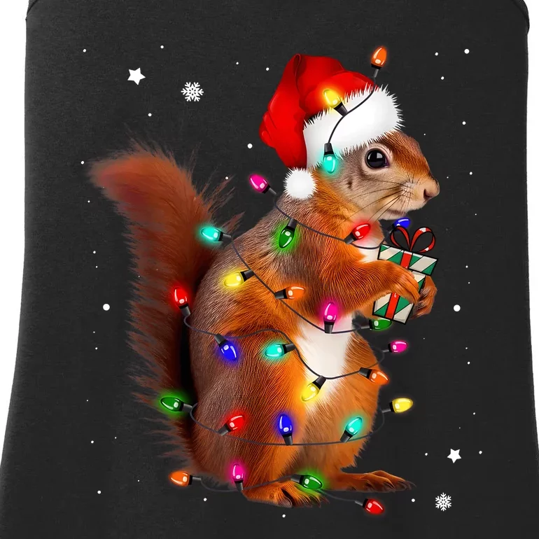 Squirrel Christmas Hat Santa Pajama Squirrels Lover Xmas Ladies Essential Tank