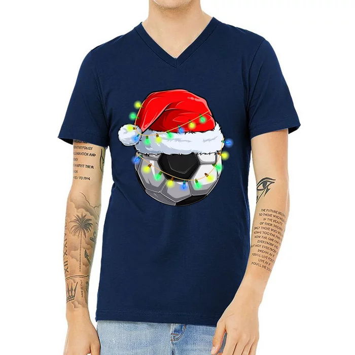 Soccer Christmas Holiday Gift V-Neck T-Shirt