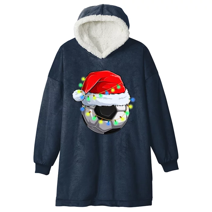 Soccer Christmas Holiday Gift Hooded Wearable Blanket