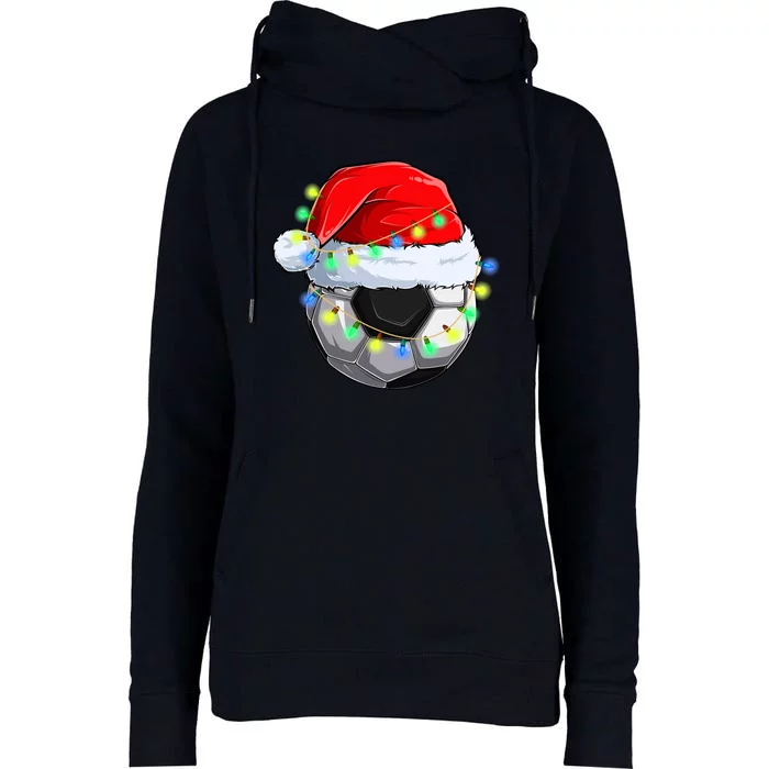 Soccer Christmas Holiday Gift Womens Funnel Neck Pullover Hood