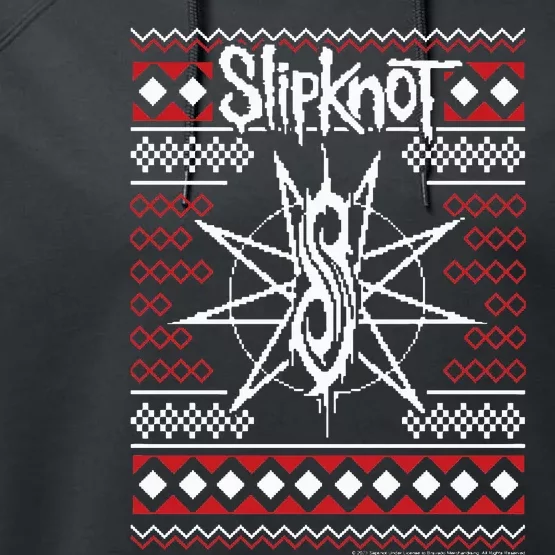 Slipknot Christmas Holiday Ugly XMas Sweater by Rock Off Performance Fleece Hoodie