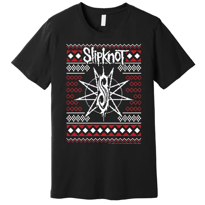 Slipknot Christmas Holiday Ugly XMas Sweater by Rock Off Premium T-Shirt