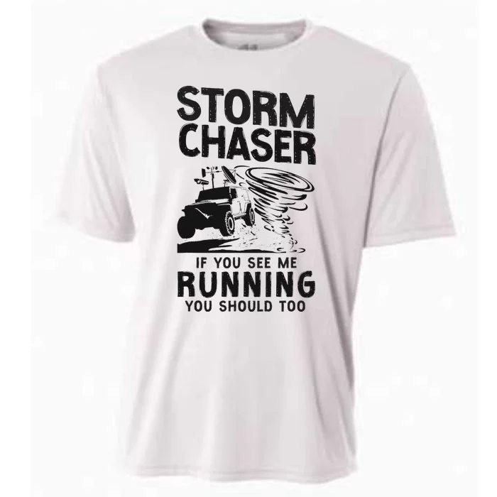 Storm Chaser Hurricane Meteorology Tornado Storm Chaser If Cooling Performance Crew T-Shirt