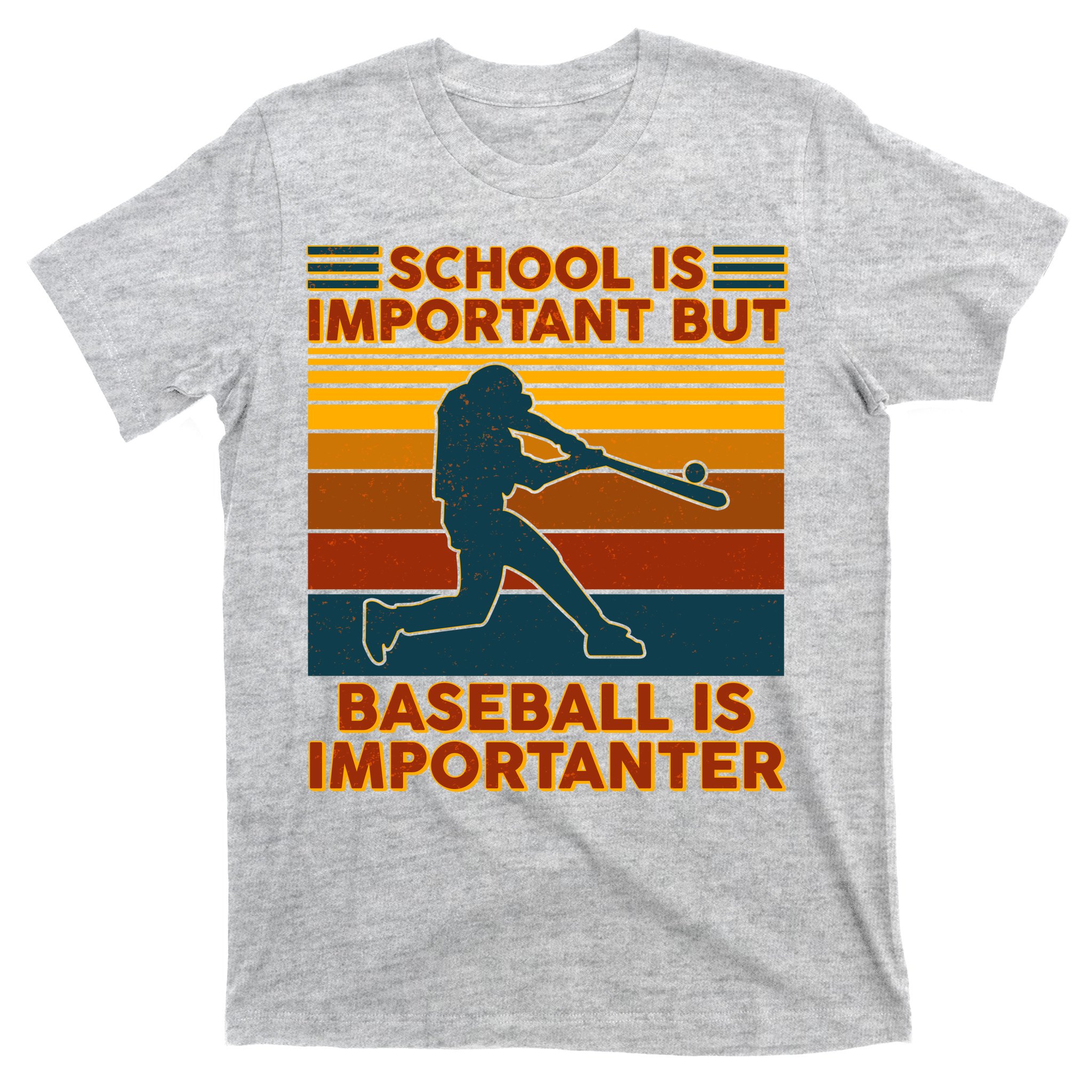 Mens School Is Important But Baseball Is Importanter Tshirt Funny Sports Tee