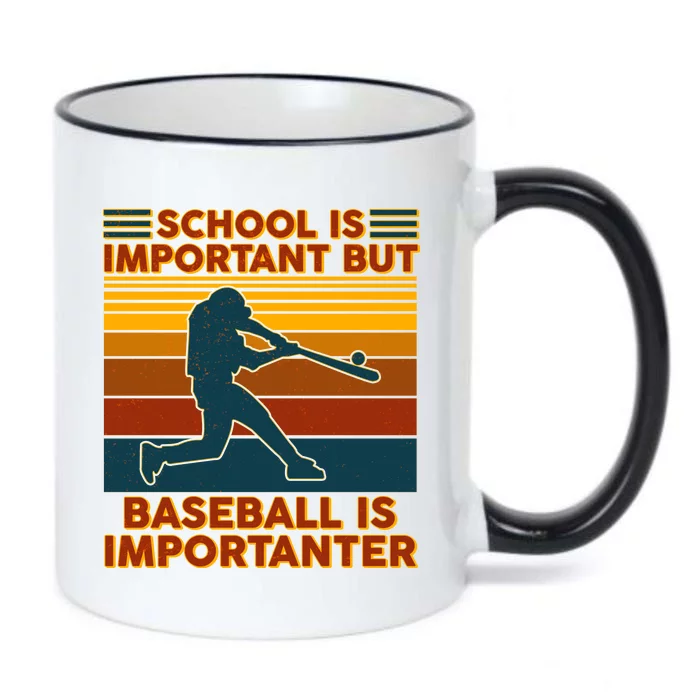 School Is Important But Baseball Is Importanter Black Color Changing Mug