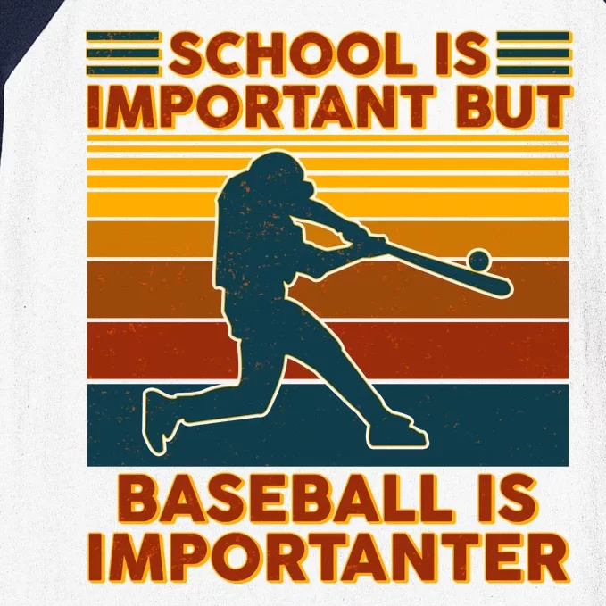 School Is Important But Baseball Is Importanter Baseball Sleeve Shirt