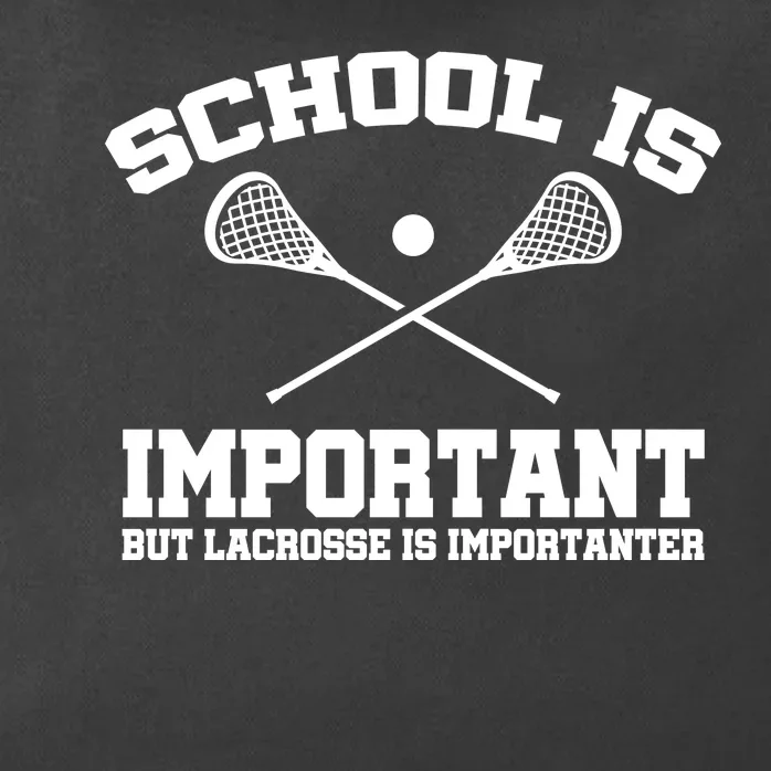 School Is Important But Lacrosse Is Importanter Zip Tote Bag