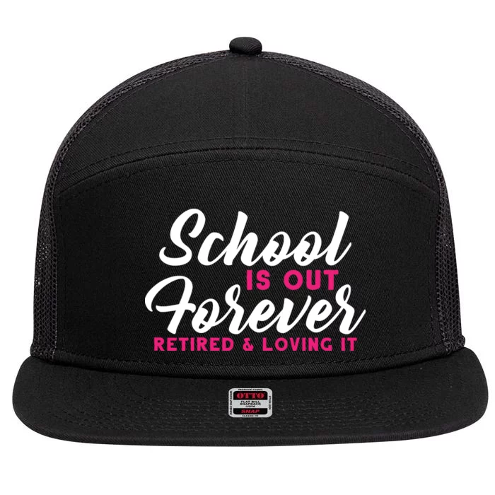 School Is Out Forever Retired 7 Panel Mesh Trucker Snapback Hat