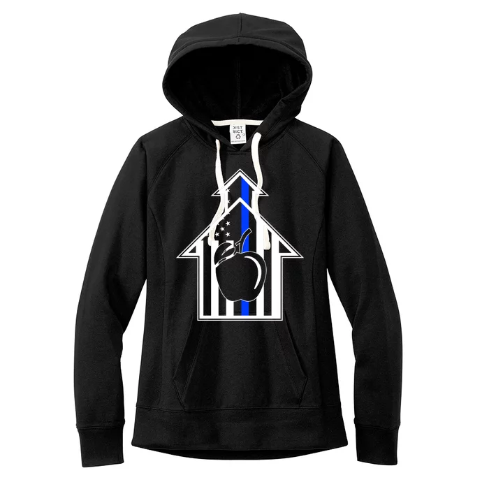 School Police Blue Thin Line Women's Fleece Hoodie