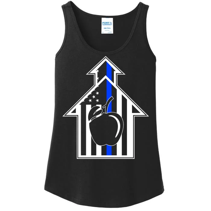 School Police Blue Thin Line Ladies Essential Tank