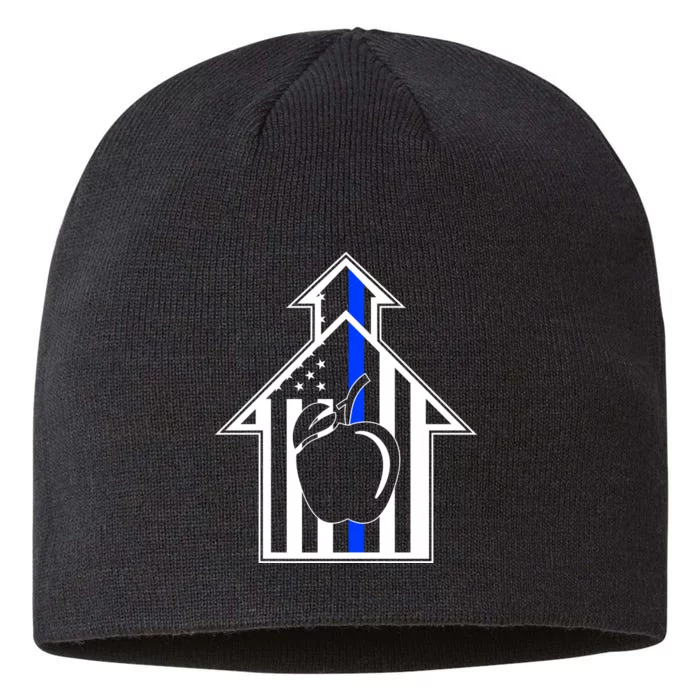 School Police Blue Thin Line 8 1/2in Sustainable Knit Beanie