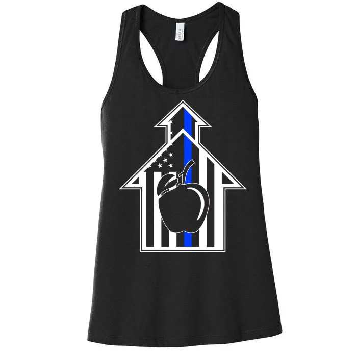 School Police Blue Thin Line Women's Racerback Tank