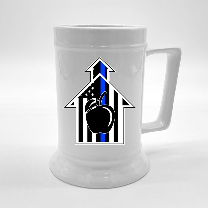 School Police Blue Thin Line Front & Back Beer Stein