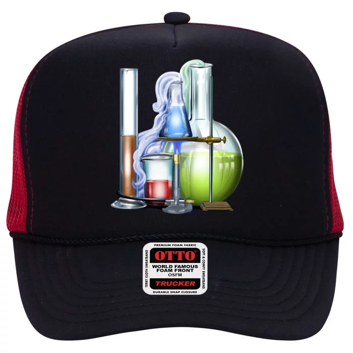 School Science Beakers High Crown Mesh Trucker Hat