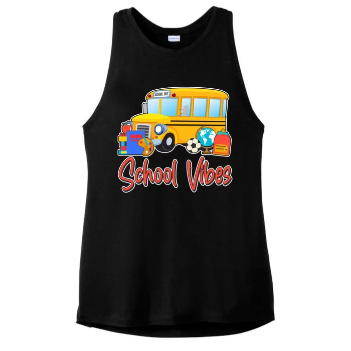 School Vibes Back to School Ladies Tri-Blend Wicking Tank