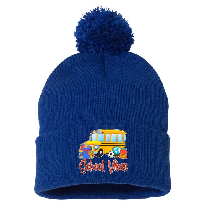 School Vibes Back to School Pom Pom 12in Knit Beanie