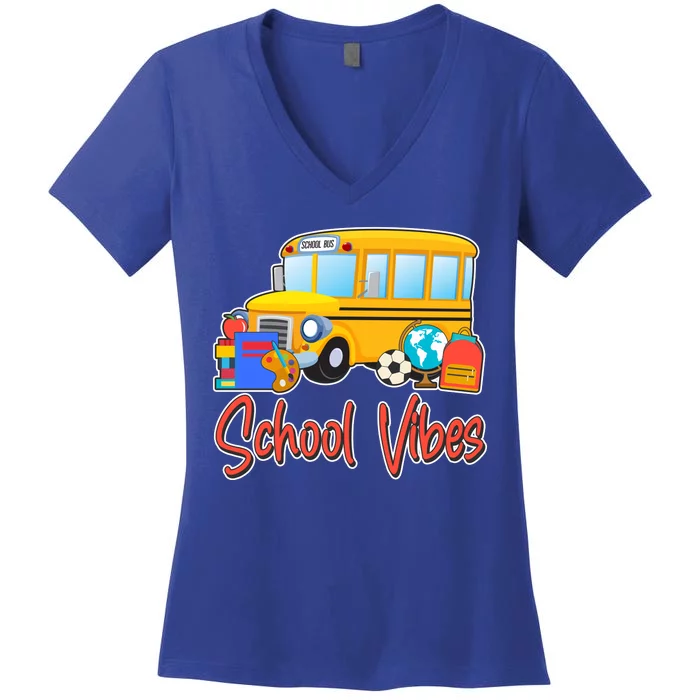 School Vibes Back to School Women's V-Neck T-Shirt